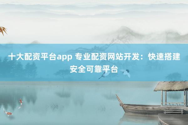 十大配资平台app 专业配资网站开发：快速搭建安全可靠平台
