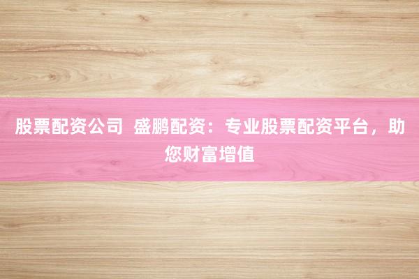 股票配资公司  盛鹏配资：专业股票配资平台，助您财富增值