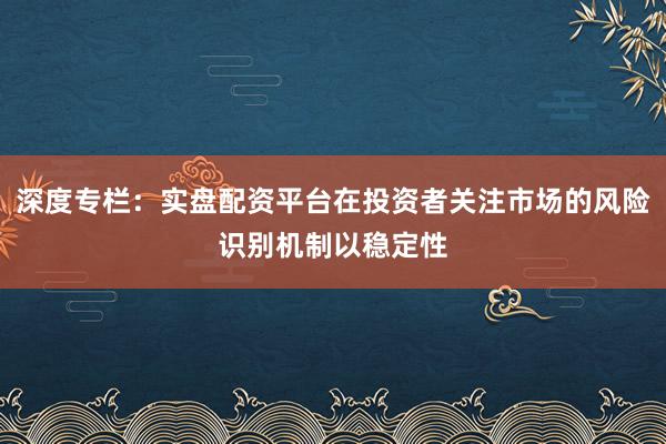 深度专栏：实盘配资平台在投资者关注市场的风险识别机制以稳定性