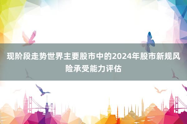 现阶段走势世界主要股市中的2024年股市新规风险承受能力评估