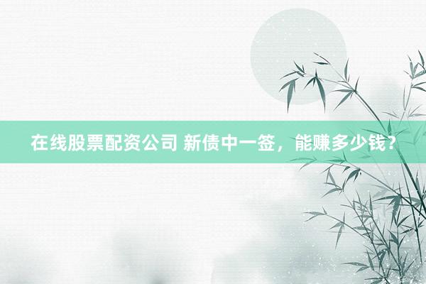在线股票配资公司 新债中一签，能赚多少钱？