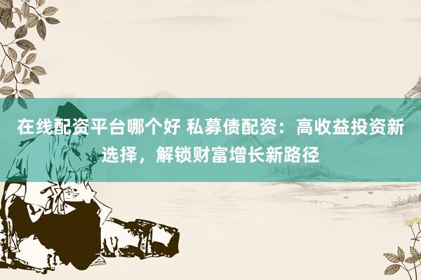 在线配资平台哪个好 私募债配资：高收益投资新选择，解锁财富增长新路径